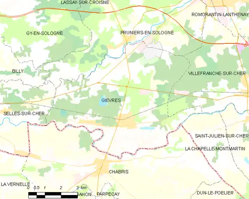 Detailkaart van de gemeente