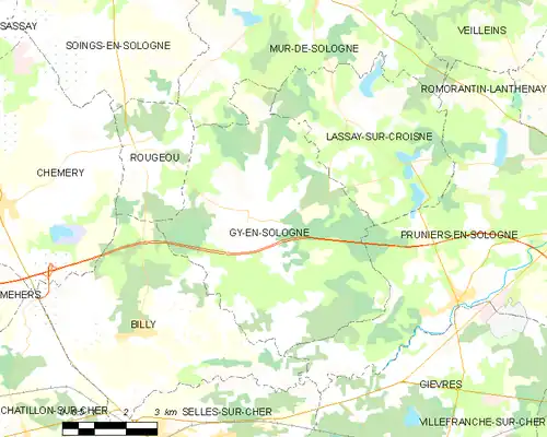 Detailkaart van de gemeente