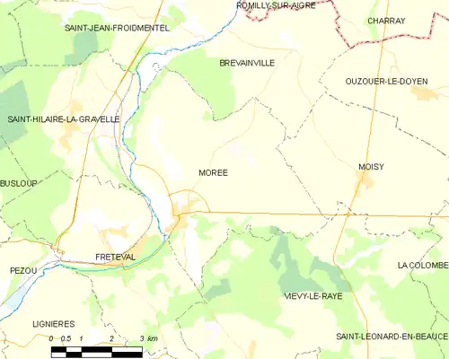 Detailkaart van de gemeente