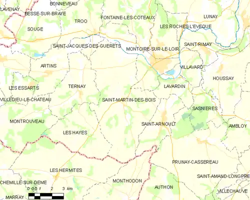 Detailkaart van de gemeente