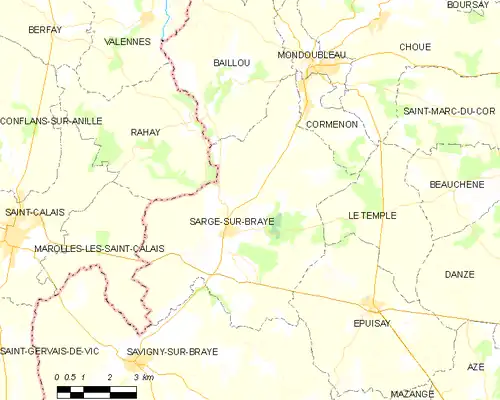 Detailkaart van de gemeente