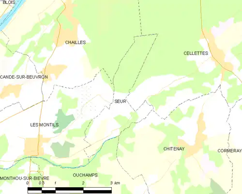 Detailkaart van de gemeente