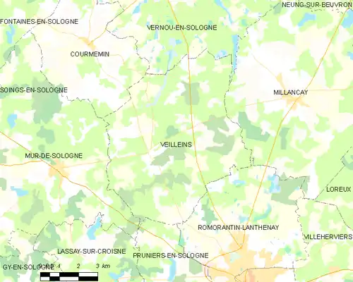 Detailkaart van de gemeente