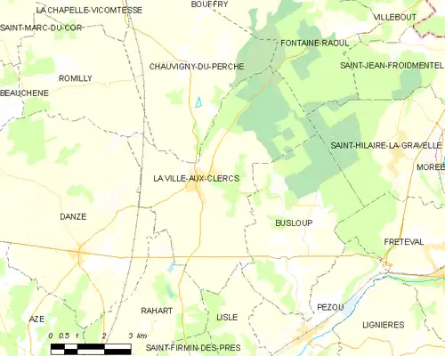 Detailkaart van de gemeente