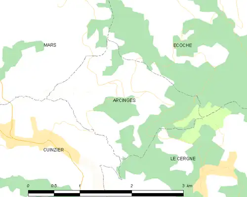 Detailkaart van de gemeente