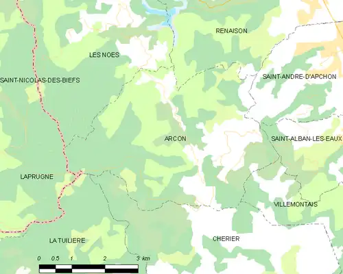 Detailkaart van de gemeente