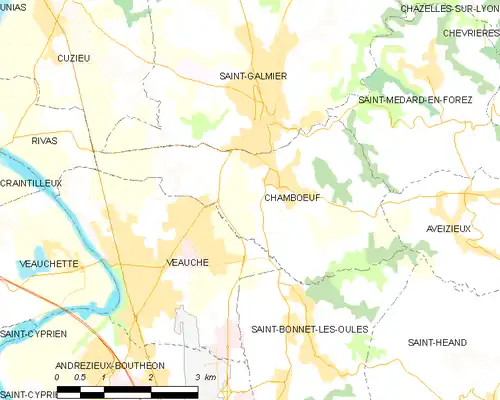 Detailkaart van de gemeente