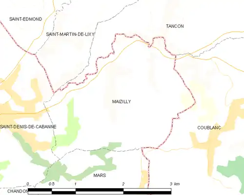 Detailkaart van de gemeente