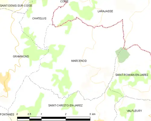 Detailkaart van de gemeente