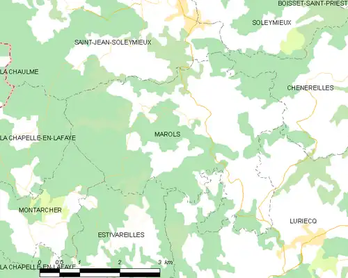 Detailkaart van de gemeente