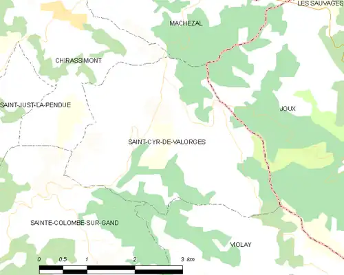 Detailkaart van de gemeente