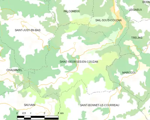 Detailkaart van de gemeente