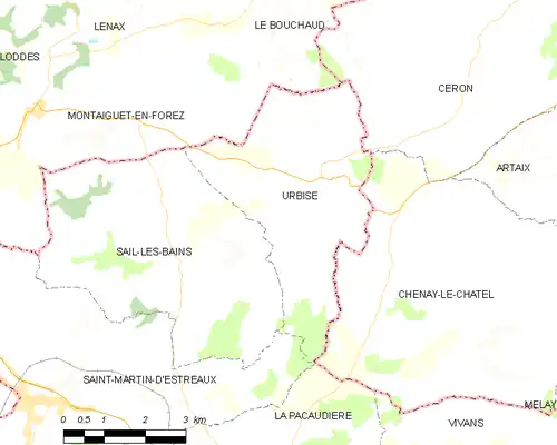 Detailkaart van de gemeente