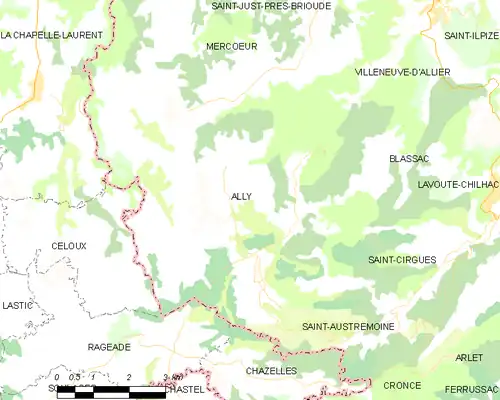 Detailkaart van de gemeente