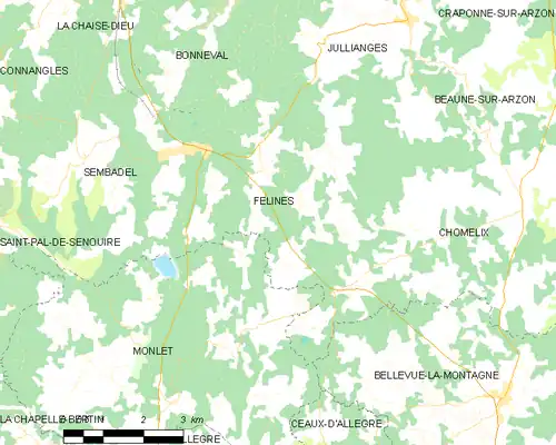 Detailkaart van de gemeente