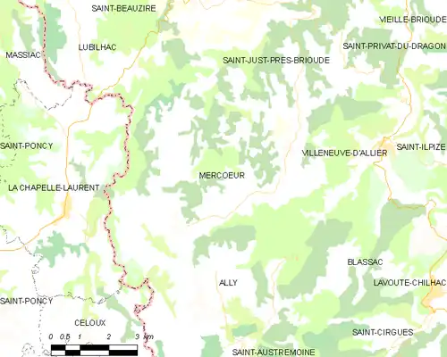 Detailkaart van de gemeente