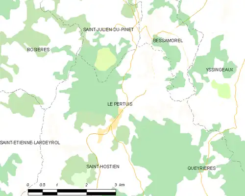 Detailkaart van de gemeente