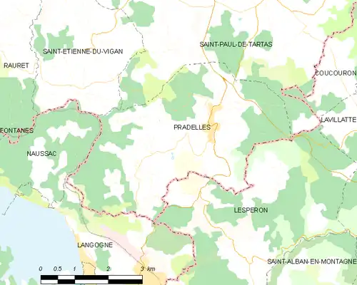 Detailkaart van de gemeente