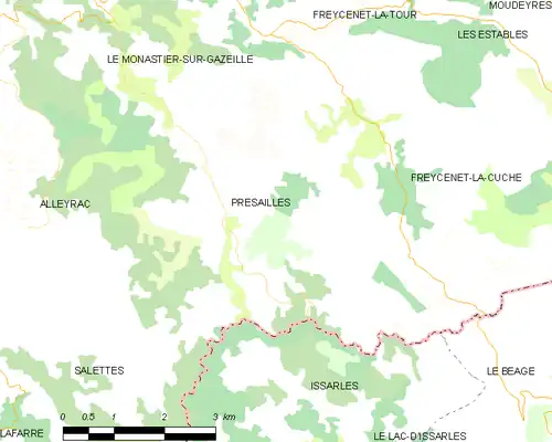 Detailkaart van de gemeente