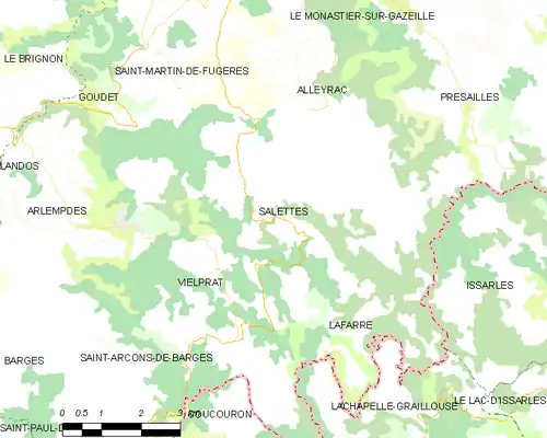 Detailkaart van de gemeente