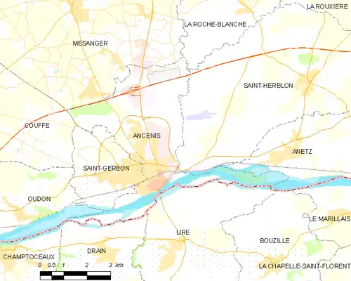 Detailkaart van de gemeente