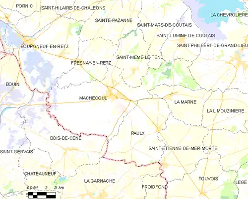 Detailkaart van de gemeente