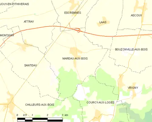 Detailkaart van de gemeente