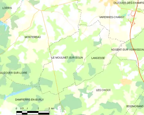 Detailkaart van de gemeente