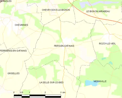 Detailkaart van de gemeente