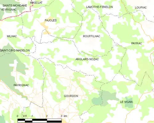 Detailkaart van de gemeente