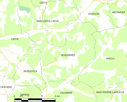 Detailkaart van de gemeente