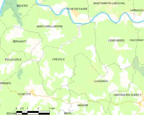 Detailkaart van de gemeente