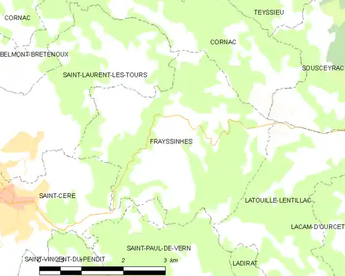 Detailkaart van de gemeente