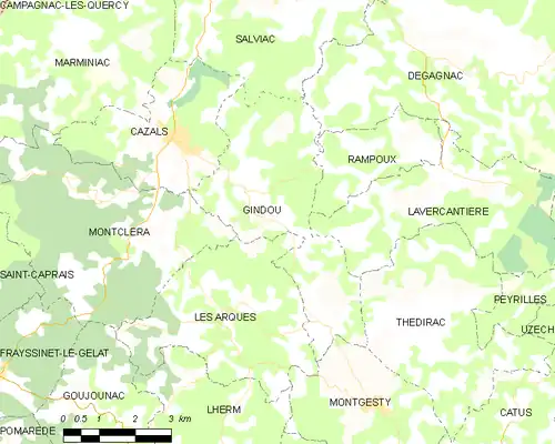 Detailkaart van de gemeente