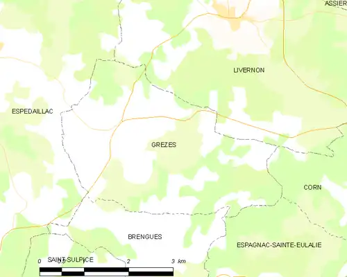 Detailkaart van de gemeente