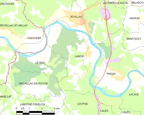 Detailkaart van de gemeente