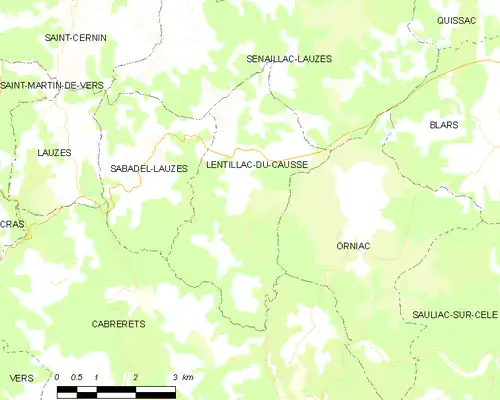 Detailkaart van de gemeente