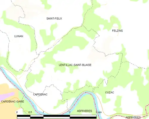 Detailkaart van de gemeente