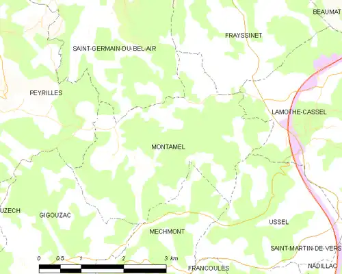 Detailkaart van de gemeente