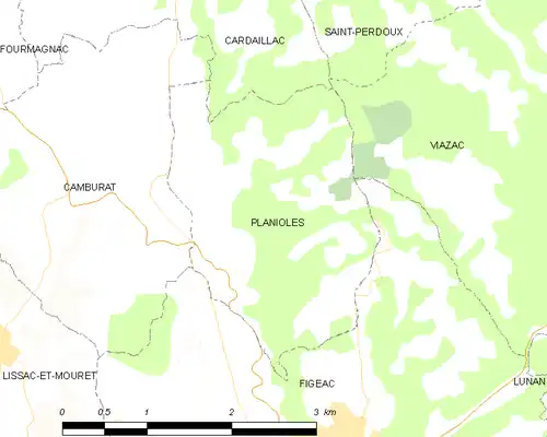 Detailkaart van de gemeente