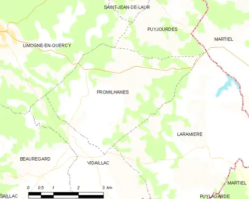 Detailkaart van de gemeente