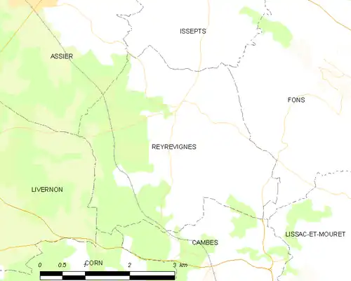 Detailkaart van de gemeente