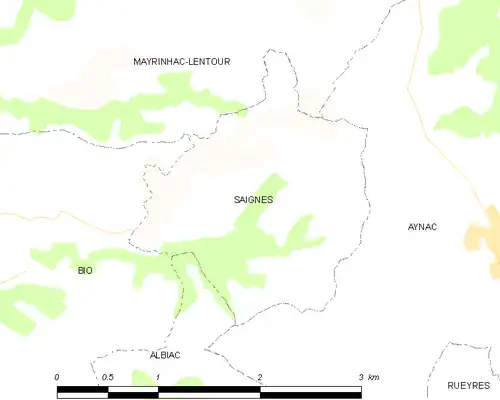 Detailkaart van de gemeente