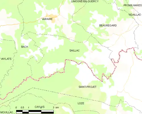 Detailkaart van de gemeente