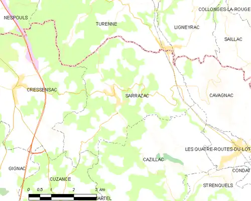 Detailkaart van de gemeente