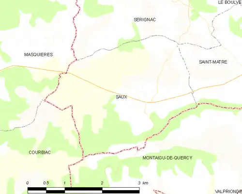 Detailkaart van de gemeente