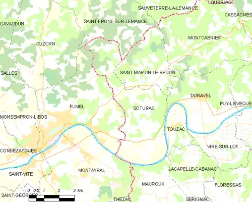 Detailkaart van de gemeente