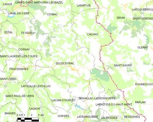 Detailkaart van de gemeente