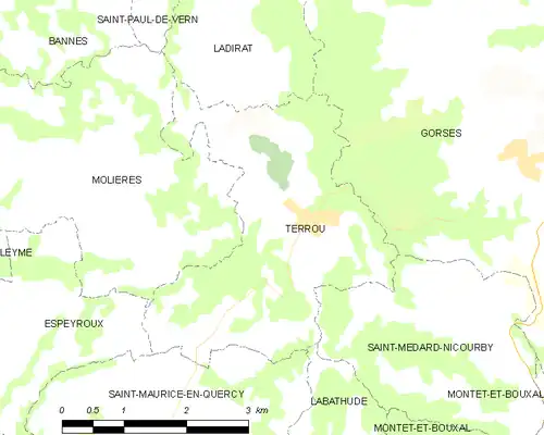 Detailkaart van de gemeente