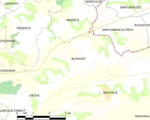 Detailkaart van de gemeente